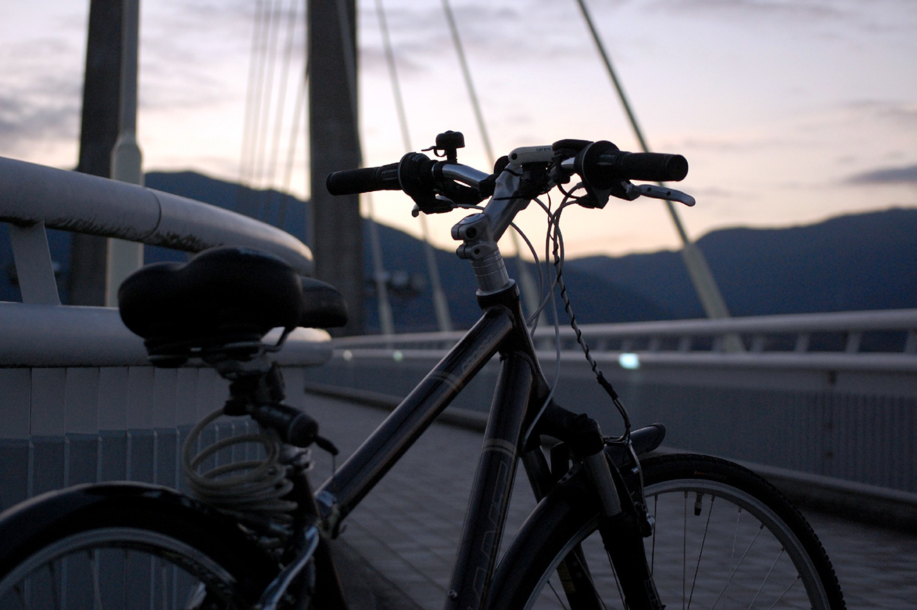 夕方の自転車