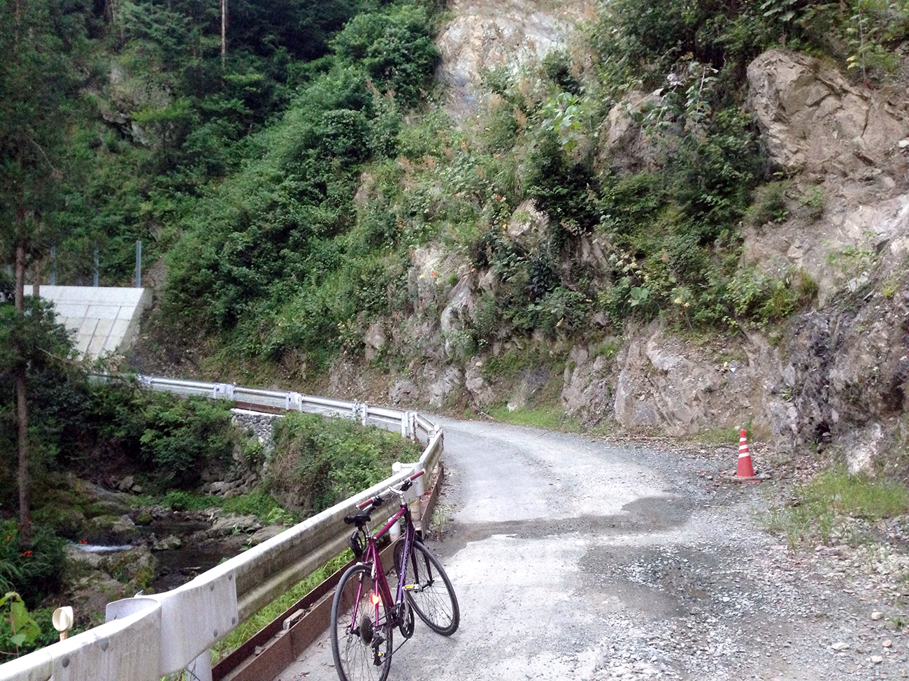 山道と自転車